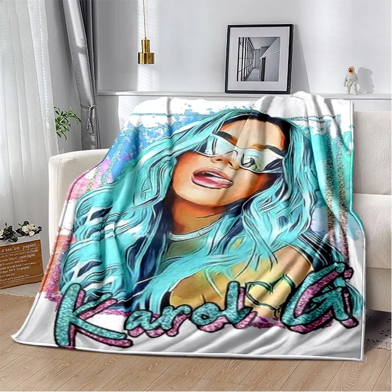 3D Printing Karol G Singer HD Blanket,Soft Throw Blanket for Home Bedroom Bed Sofa Picnic Travel Office Rest Cover Blanket Kids