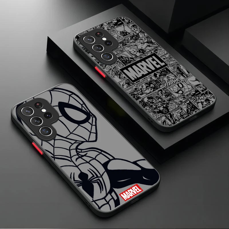 Marvel Spiderman Ironman Case For Samsung Galaxy S24 S23 S22 Ultra S21 S20 FE S10 Plus A15 A25 A35 A55 5G Note 20 10 Back Cover