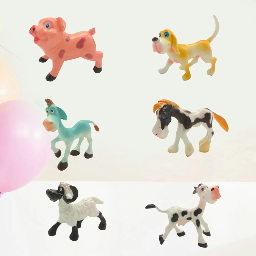 6Pcs Farm Animal Figures Realistic Plastic Wildlife Play Set for Children Animal Learning Imagination Development