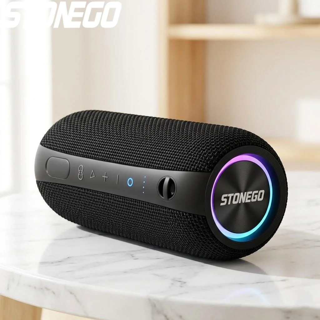 

Urban Punk Style Transparent Wireless Bluetooth Speakers Portable Dual Bass Stereo TWS LED Diaphragm Sound System for Home Audio