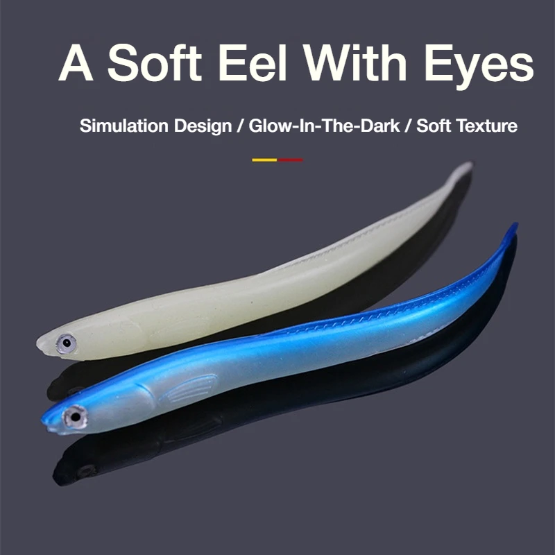 EEL Weiche Angelköder, 14 cm, 6,3 g, Kunstköder, Angelwurm, Silikon, Bass, Hecht, Minnow, Swimbait, Jigging, nachtleuchtende Köder