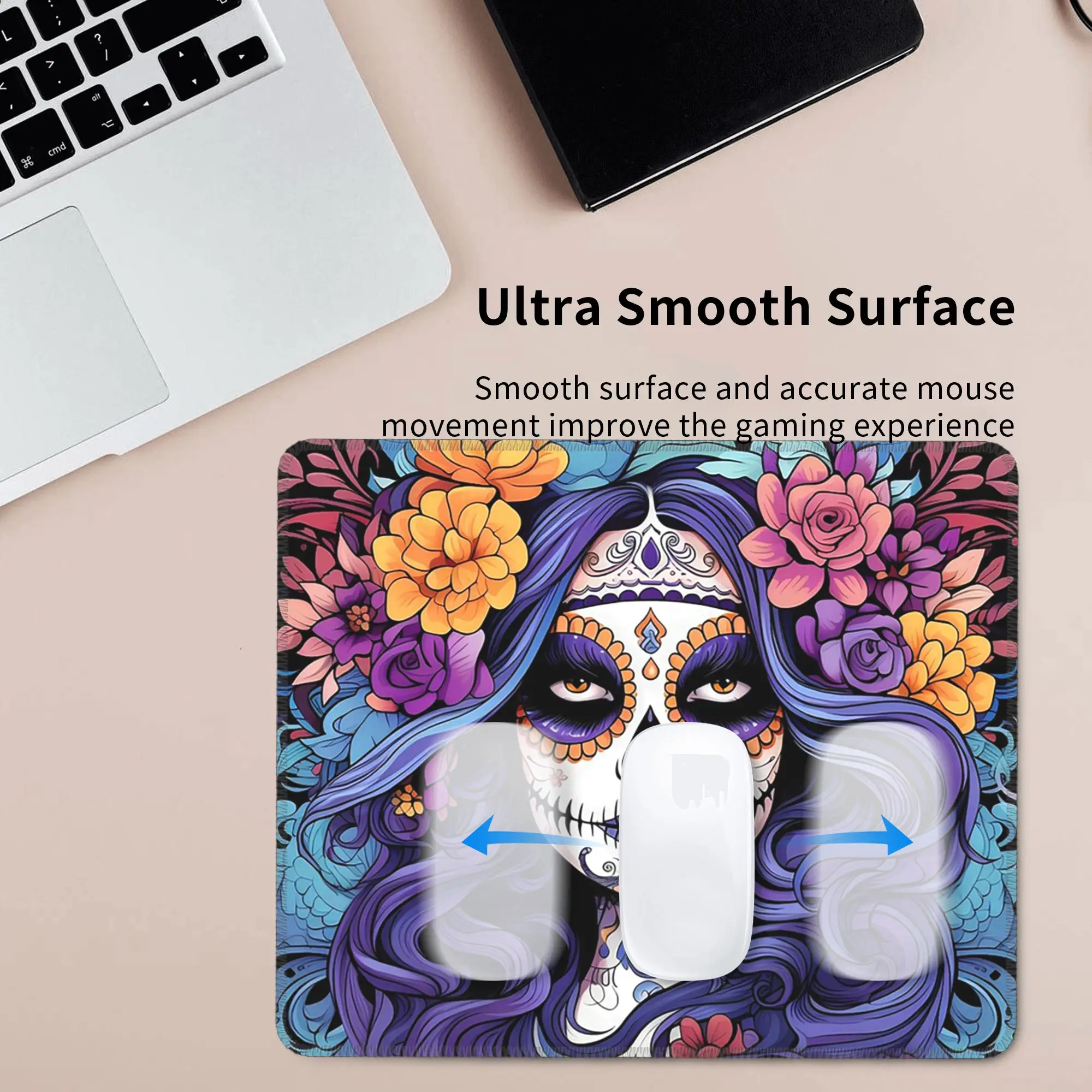 Mexican Catrina Girl Day Of The Dead Sugar Skull Mouse Pad Computer Keyboard Mouse Mat PC Laptop Desk Mat Accessories Table Mats