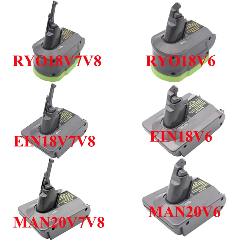 RYO18V6/V7V8 EIN18V6/V7V8 MAN20V6/V7V8 Adapter for Ryobi for Einhell for Craftsman for Dyson V6V7V8 Series Vacuum Cleaner​​​​​​​