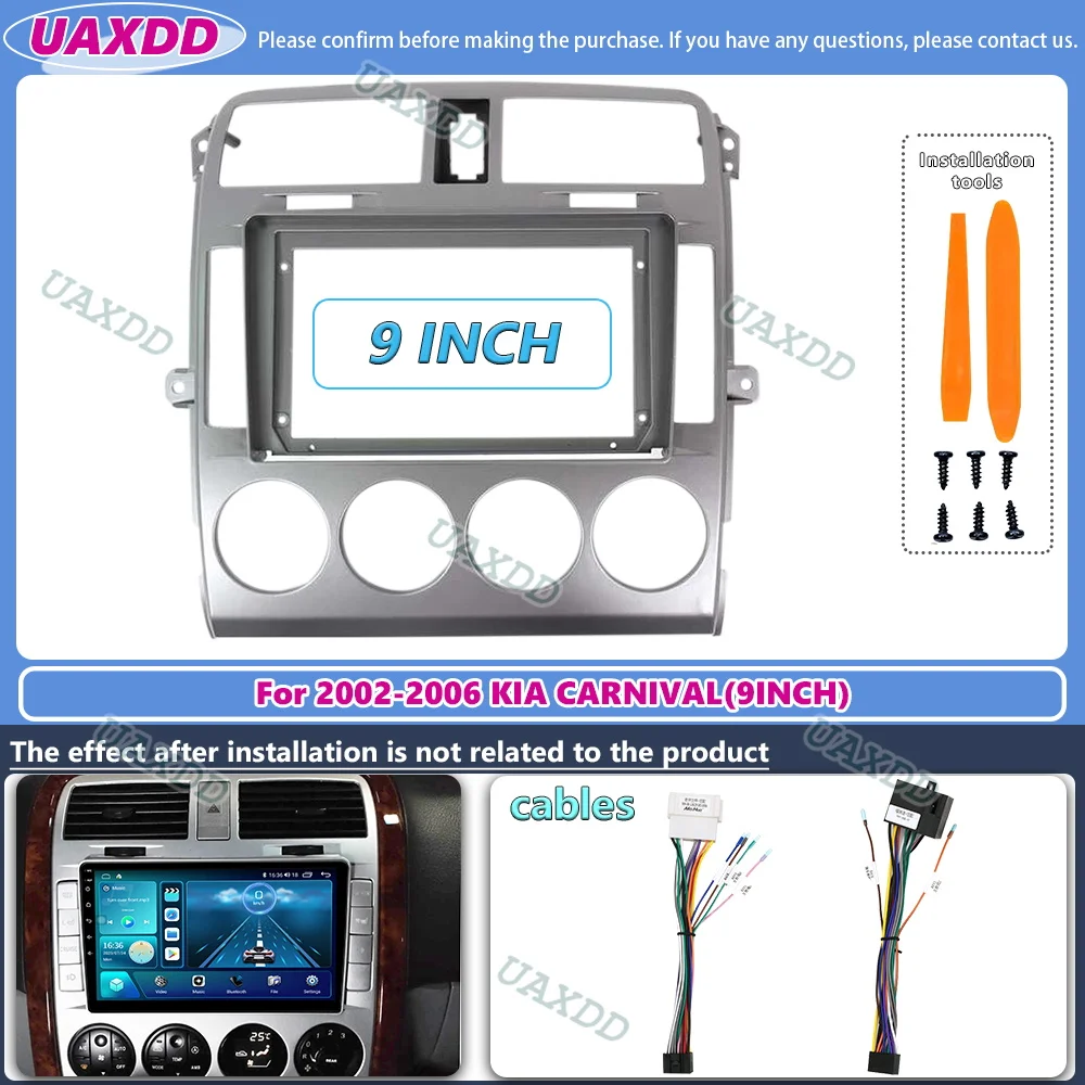 

9 Inch Radio Fascia fit For KlA Carnival 2002-2006 Stereo DVD Player Install Panel Audio Frame Cover Android adapter cable DVD