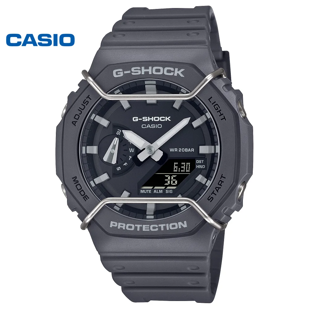 NEW Casio GA-2100 series men\'s watch octagonal fashion casual waterproof dual display G-SHOCK shock-resistant sports watch