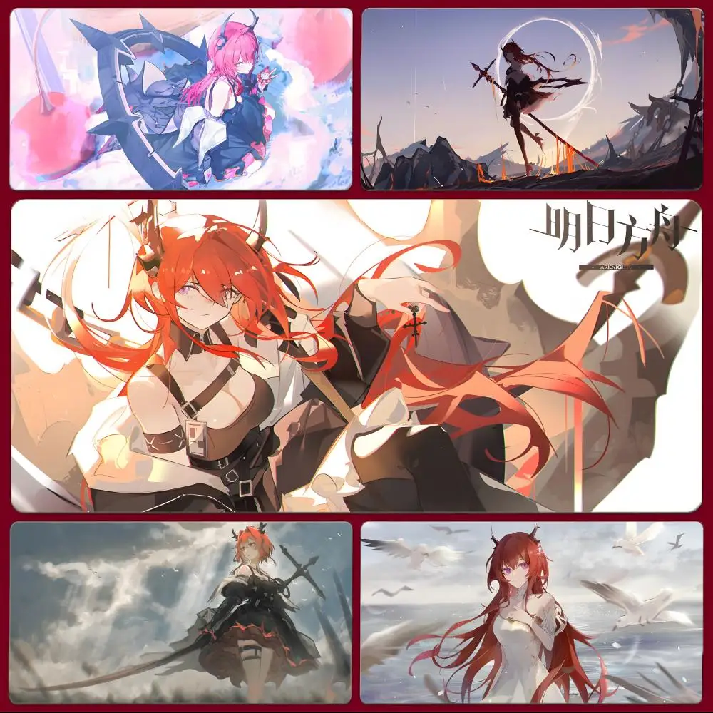 

Коврик для мыши Arknights Fierce Surtr, большой игровой коврик для мыши с прошитыми краями, утолщенный настольный коврик для ПК