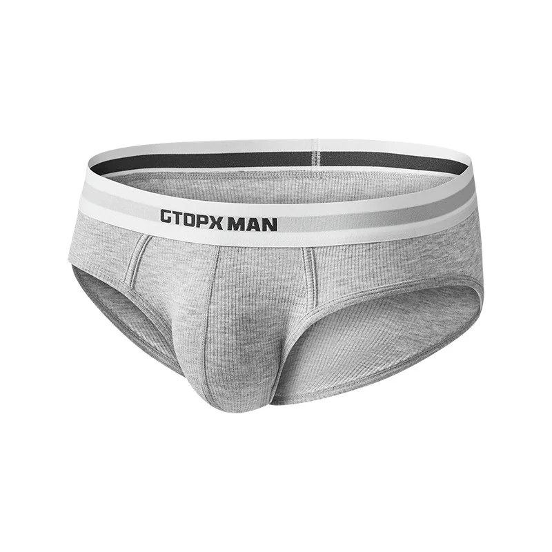 GTOPX MAN Men\'s Briefs Low Waist Summer U Convex Pouch Underwear Fashion Thin Threaded Panties Lingerie Underpants Tanga Slip