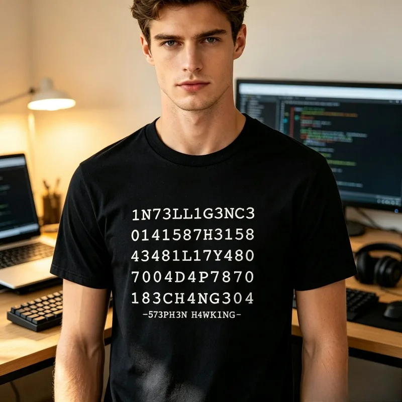 Code Text Matrix Print Men T‑Shirt 100% Cotton Coder Developer Graphic Tee IT Specialist Programmer Gift Office Casual Everyday