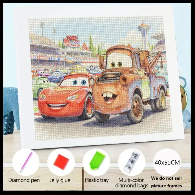 

1 шт. Disney Pixar Cars 5D комплект алмазной живописи, DIY полная дрель Молния Маккуин и Матери персонажи мультфильмов Алмазное искусство, Кристалл