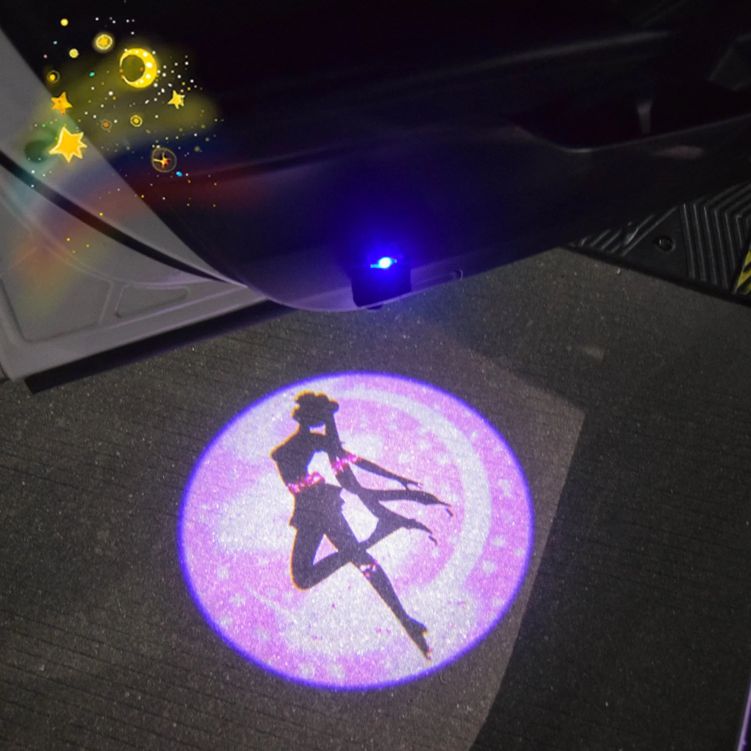 Sailor Moon Usagi Tsukino Wireless Welcome Light Magical Girl Car Ghost Shadow Projector Rechargeable LED Auto Accessory Lamp view 4