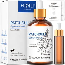 HIQILI 100ML Patchouli Essential Oils,100% Pure Nature for Aromatherapy, Diffuser, Humidifier, Massage, Keep happy, Candle