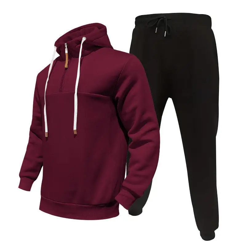 

American Style Thickened Hoodie Sweatshirt And Pants Set Casual Loose Fit Autumn Winter Men's Clothing Long Sleeve Outerwear