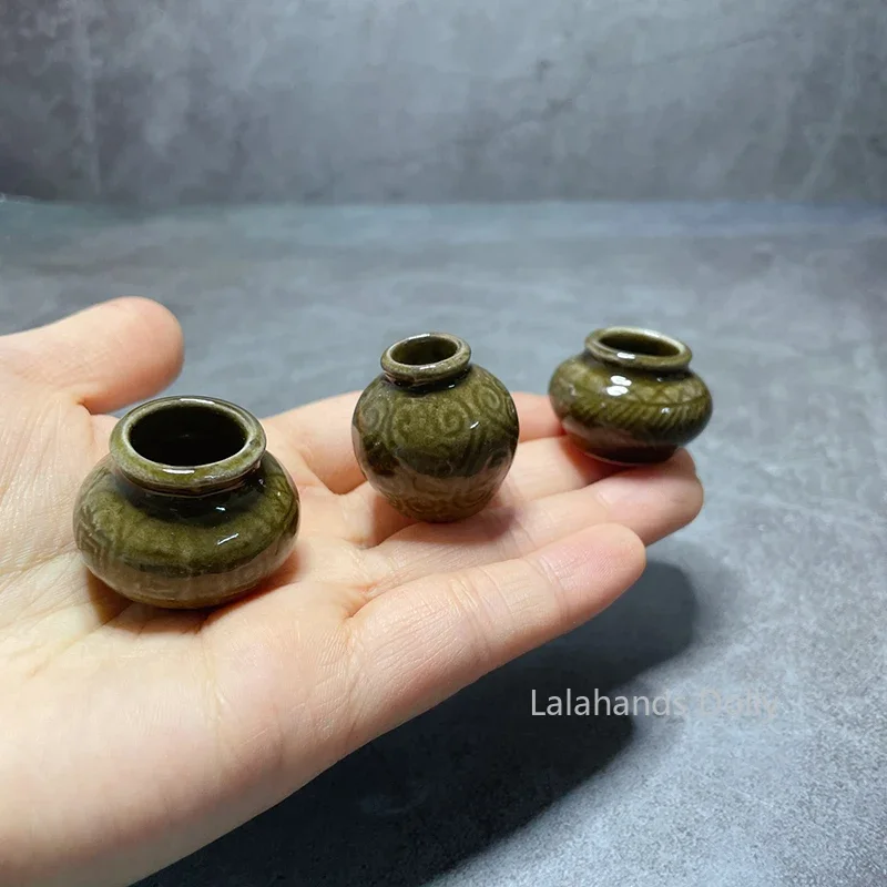 Dollhouse Mini Ceramic Pot, Jar, Soup Bowl Food Play House Dollhouse Scene Kitchen Accessories