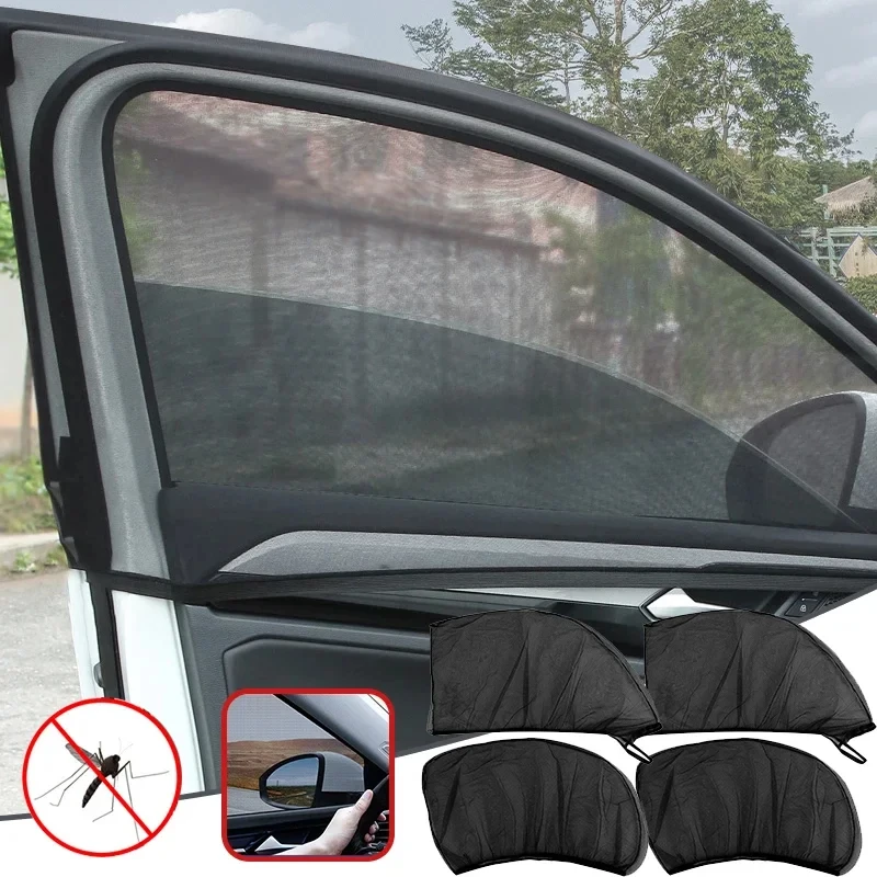 Protetor solar de malha para janela de carro, isolamento térmico e proteção solar, forte proteção solar magnética, adequado para janelas laterais de carro.