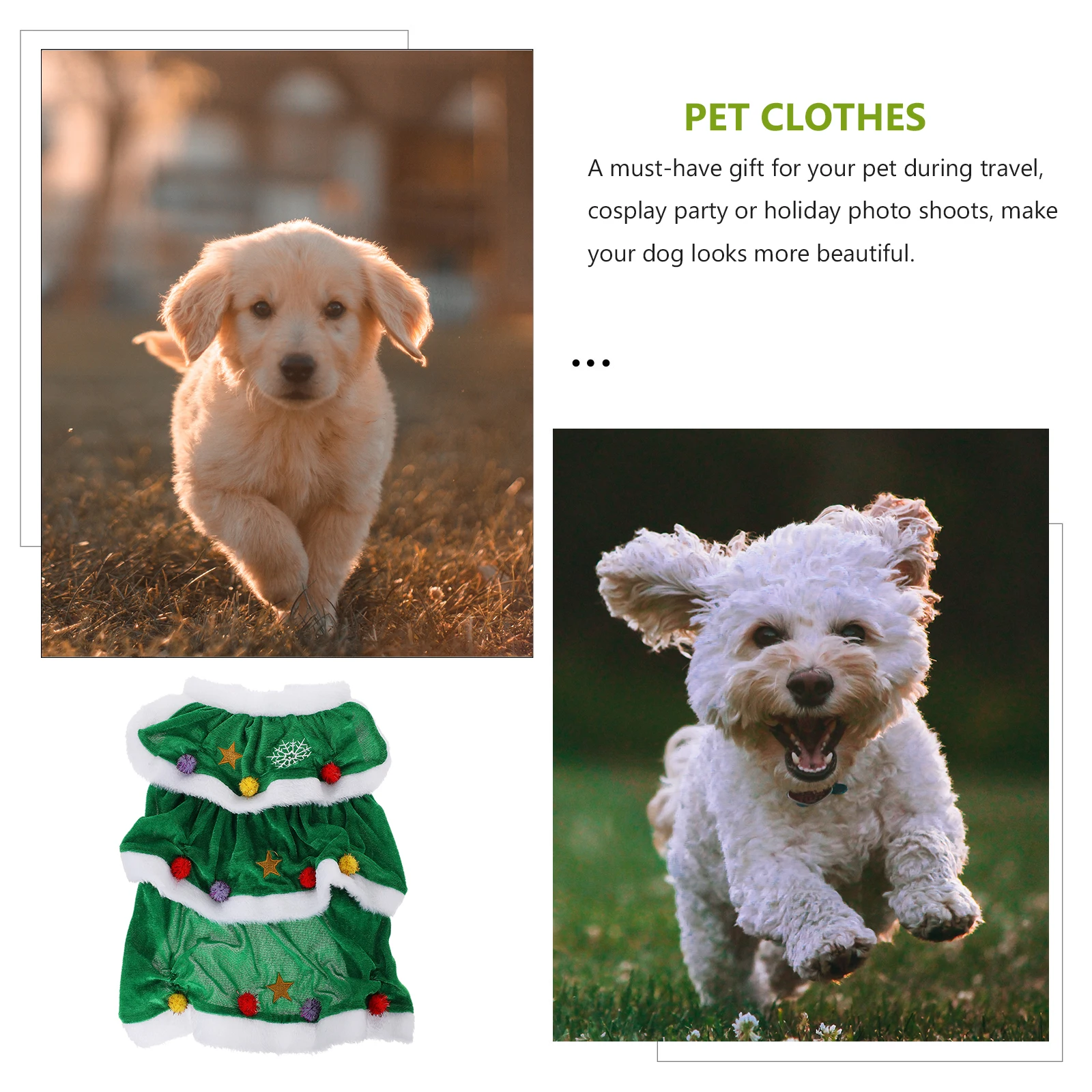 

Christmas Tree-shaped Dog Clothes Party Costume Outfit Green Hoodie Shirt