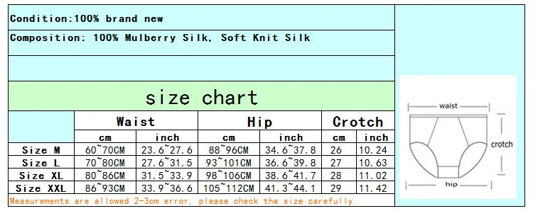 3 زوج/وحدة 100% ملابس داخلية نسائية من حرير التوت ملابس داخلية مقاس M L2XL