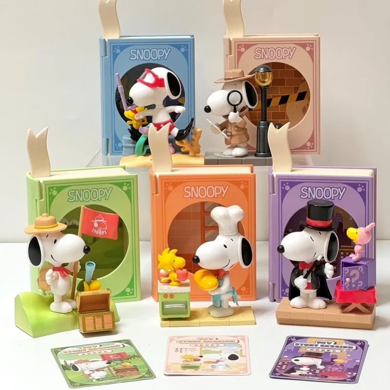 

Miniso Cartoon Snoopy My Story Club Series Doll Figure Toy Anime Character Snoopy Scene Desktop Ornament Collection Toys Gifts