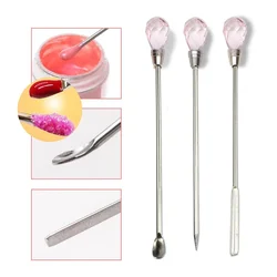 Stainless Steel Nail Art Spatula Gel Mixing Rod Manicure Spoon for Acrylic UV Polish Glitter Powder - Kitchen Sink Tool