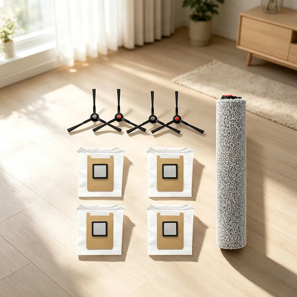 Replacement Mopping Roller Brush & Dust Bag Kit Compatible With Eufy=Vacuum Omni=E35,Side Brushes Set For Deep Cleaning Pet Hair