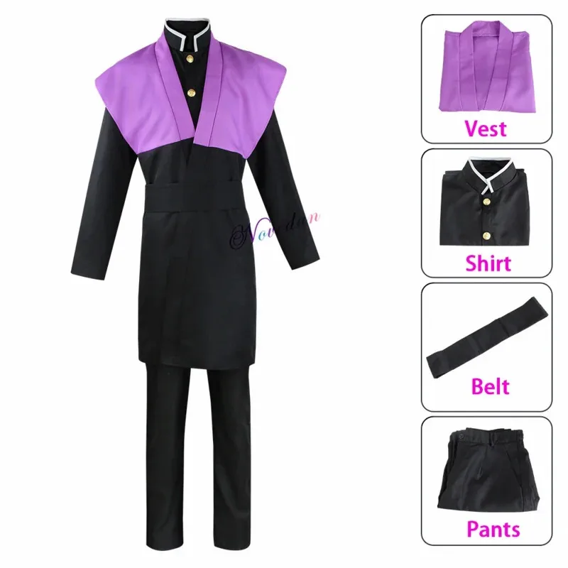 qq 123Shinazugawa Genya Uniform Shirt Pants Suit Cosplay Costume Halloween Carnival Party Outfit Stylish Wig Women Men