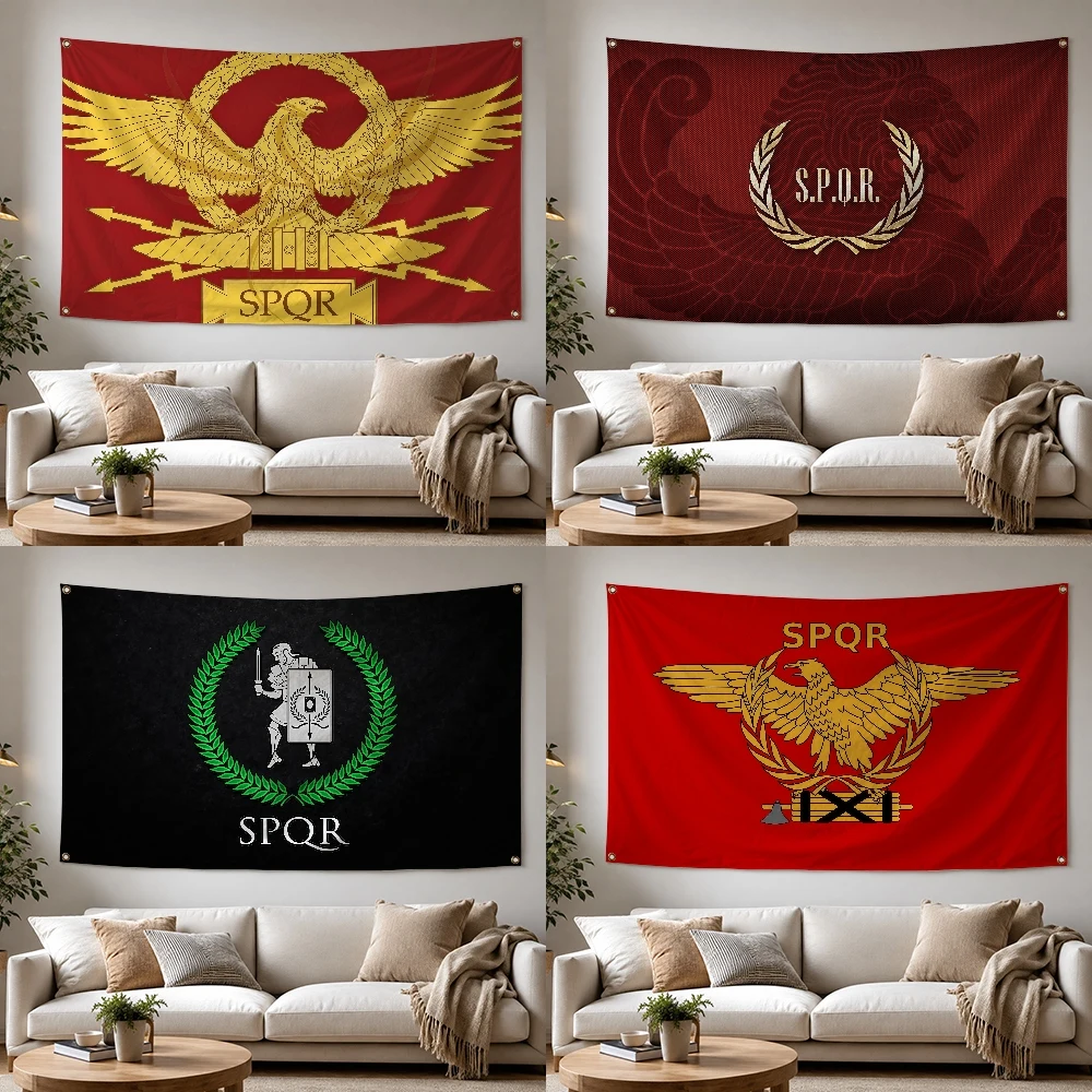 Roman military standards SPQR Outdoor Flag for Home Camping Party Club Decor Garden Yard Wall Hanging Banner