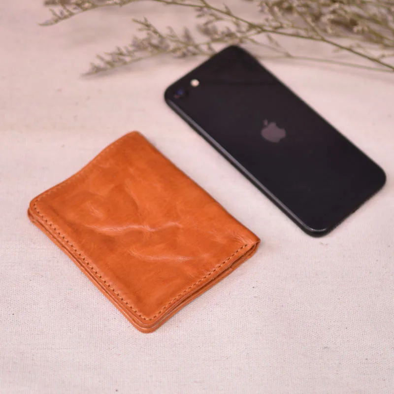 AETOO Leather soft cowhide art-art vintage multi-card fold design neutral wind big banknote bit photo bit coin wallet