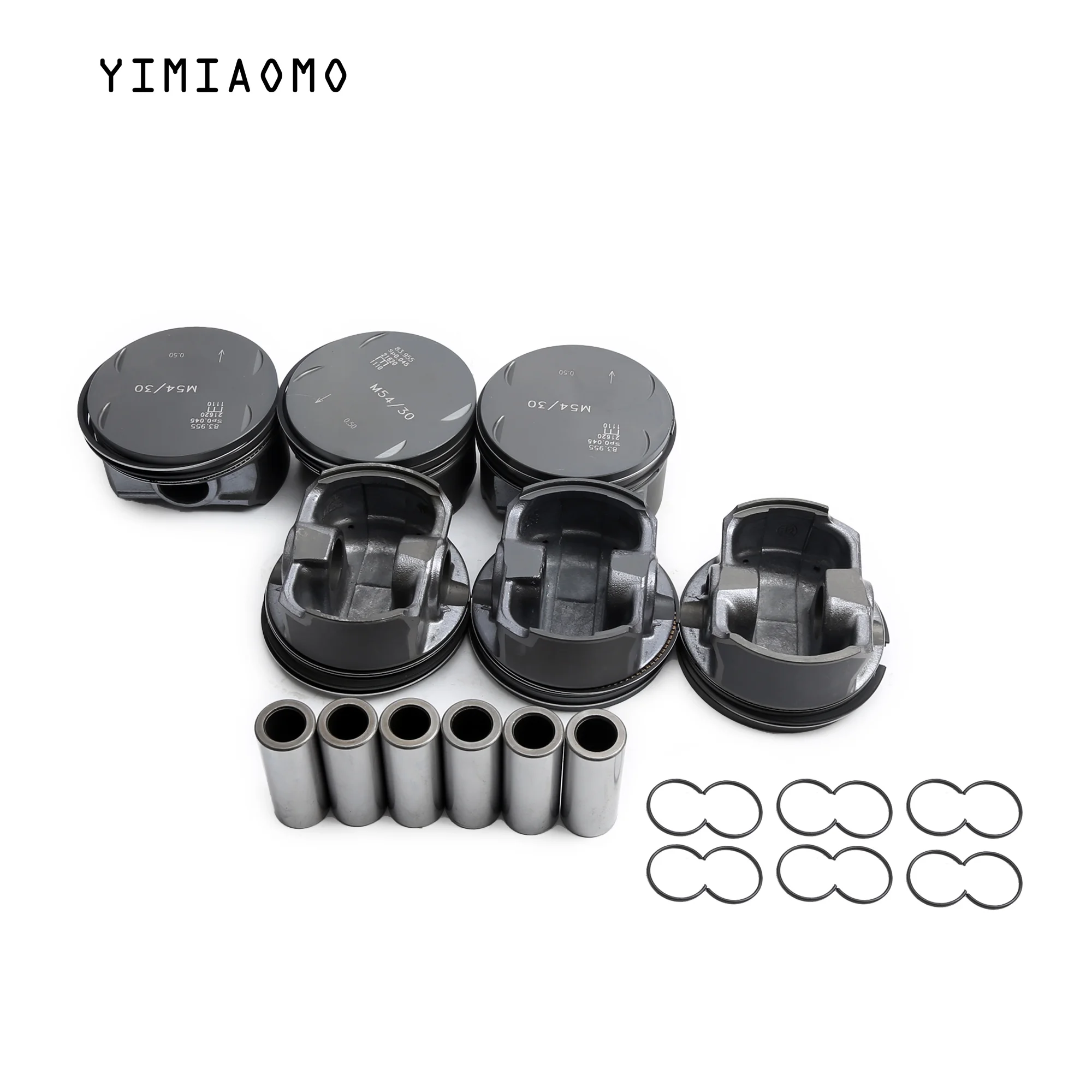 6PCS Car Engine Piston Plus Size 84.50mm 22mm M54B30 3.0T For BMW E46 E53 E83 E85 E66 X3 X5 Z3 Z4 330i 330Ci 330xi 530i 3.0i