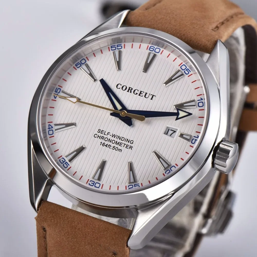 

Corgeut 41mm Miyota Automatic Watch Mechanical Men Leather Wrist Watches sapphire waterproof sport Casual Self Wind male Clock