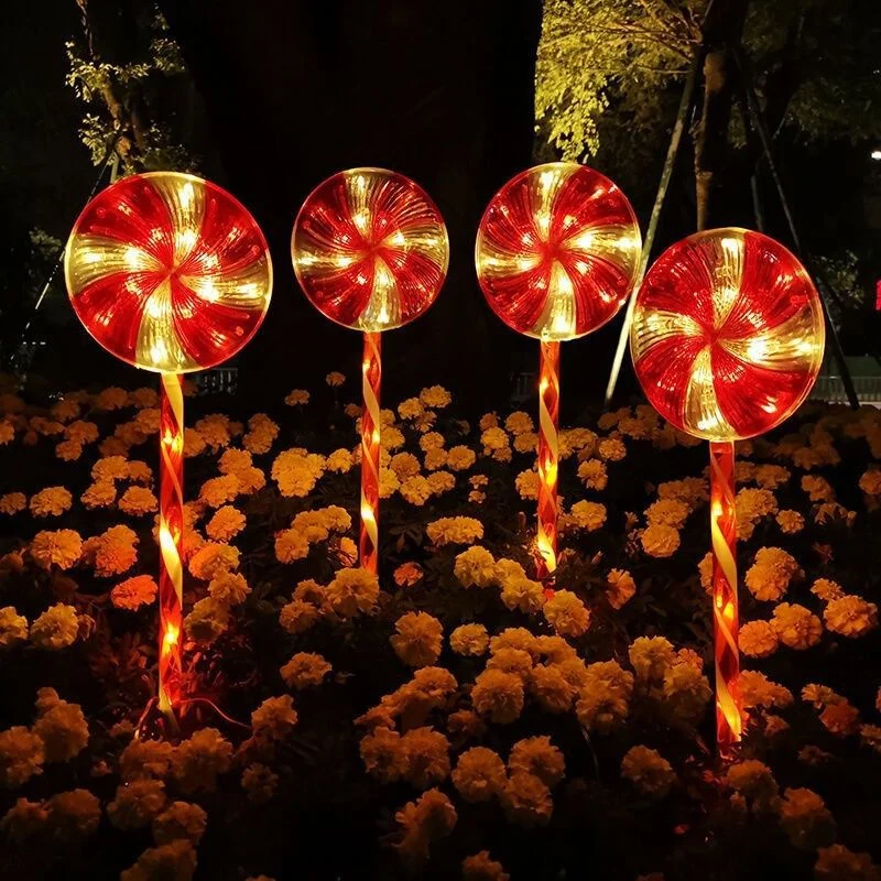 Imagem -06 - Outdoor Impermeável Natal Lollipop Solar Luzes Led Decoração do Jardim Paisagem Lâmpadas de Halloween Home Balcão Lâmpadas 164