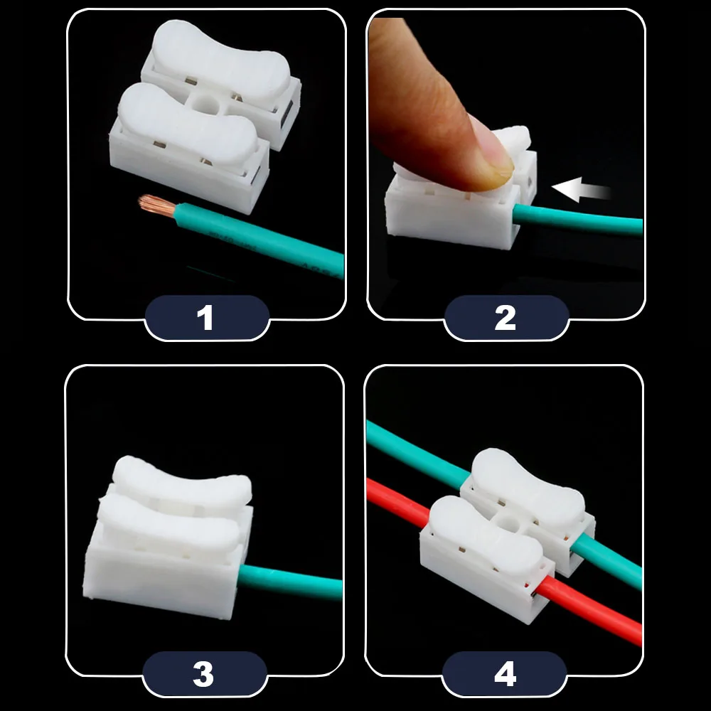 10pcs 30pcs 100pcs 2Pin 3Pin Electrical Cable Terminals CH2 CH3 Quick Splice Lock Wire Connectors For Splicing Into Wires