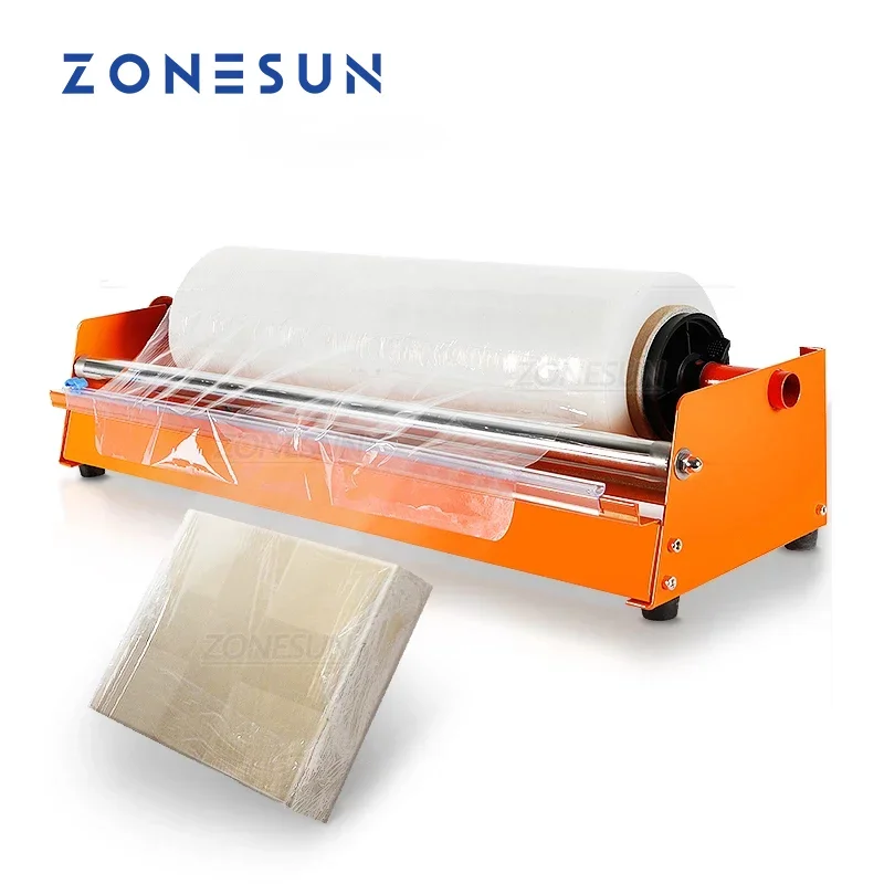 ZONESUN-dispensador Manual de película elástica, máquina de embalaje de película transparente para equipos de envasado de productos alimenticios