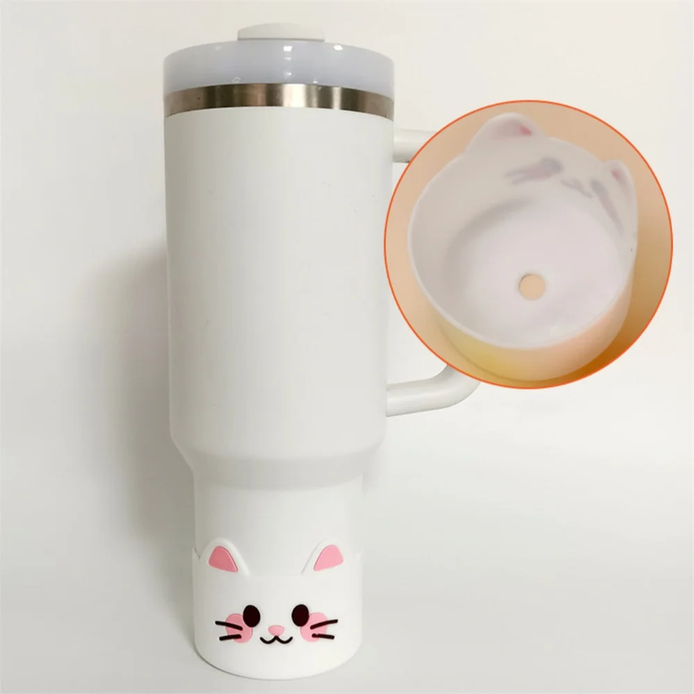 Silicone Cup Sleeve Cute Cup Bottom Cover Water Bottle Protector Protective Cup Coaster For Travel Kids Office