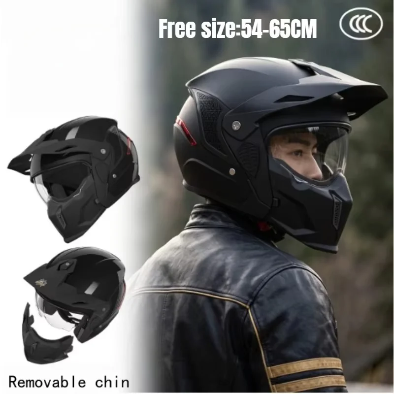 Removable Motorcycle Helmet, Unisex All Season Helmet for E-Scooter Riding, Breathable Long Lasting Motorbike Protective Gear
