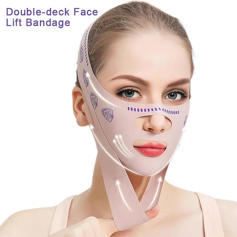 Double-deck Face Slimming Bandage V Line Shaper Face Lifting Belt Cheek Chin Lift UP Strap Anti Wrinkle Beauty Facial Band