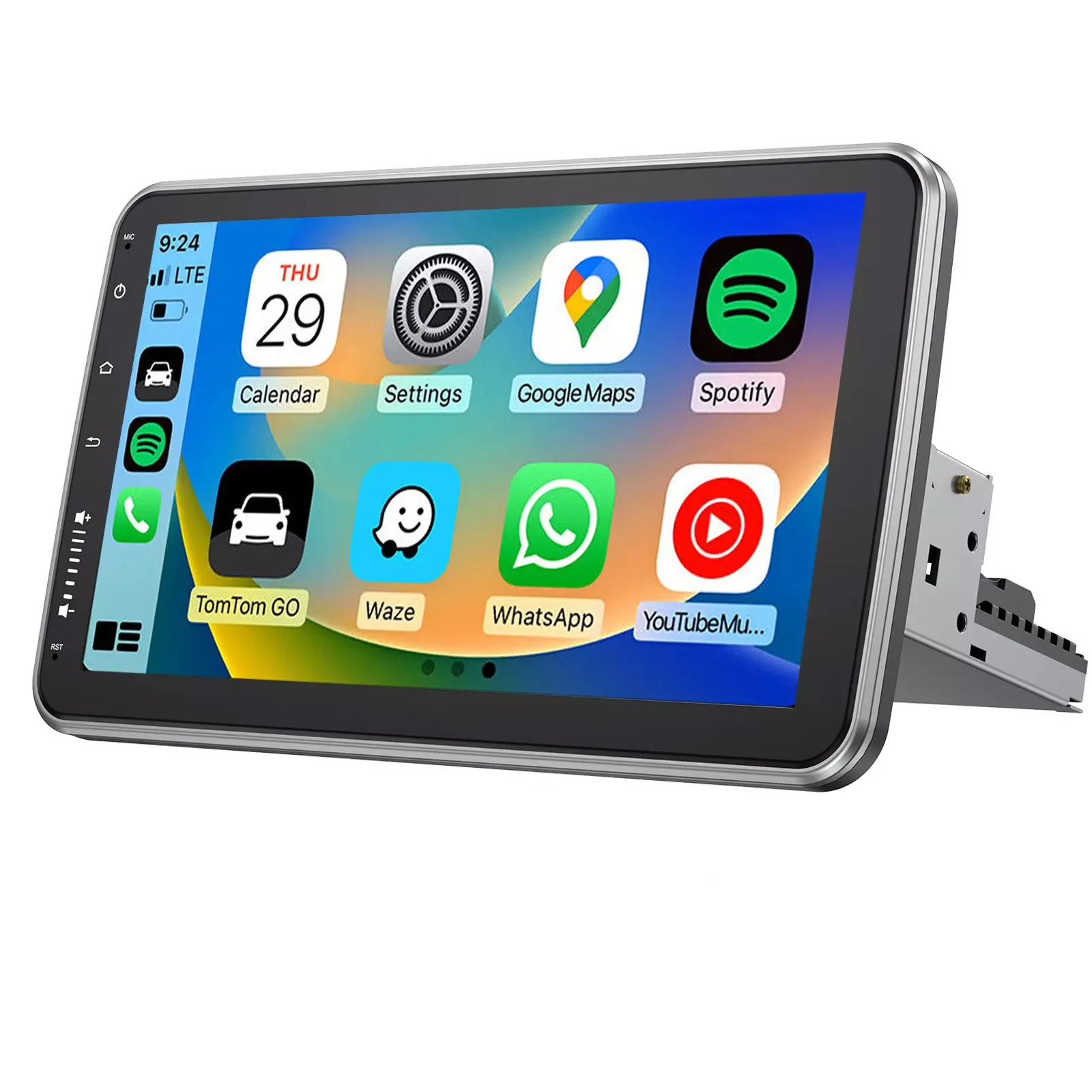 MOPECT 10.1" Single 1 DIN Draadloze Android Auto Apple CarPlay DAB+ Android 15 360 °   Draaibare autoradio GPS-navigatie 4+64G - afbeelding 2
