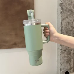 Tyeso 30oz/40oz Stainless Steel Water Bottles with Handle Straw Car Mug Travel Cups Thermal Iced Vacuum Insulated Coffee Cups