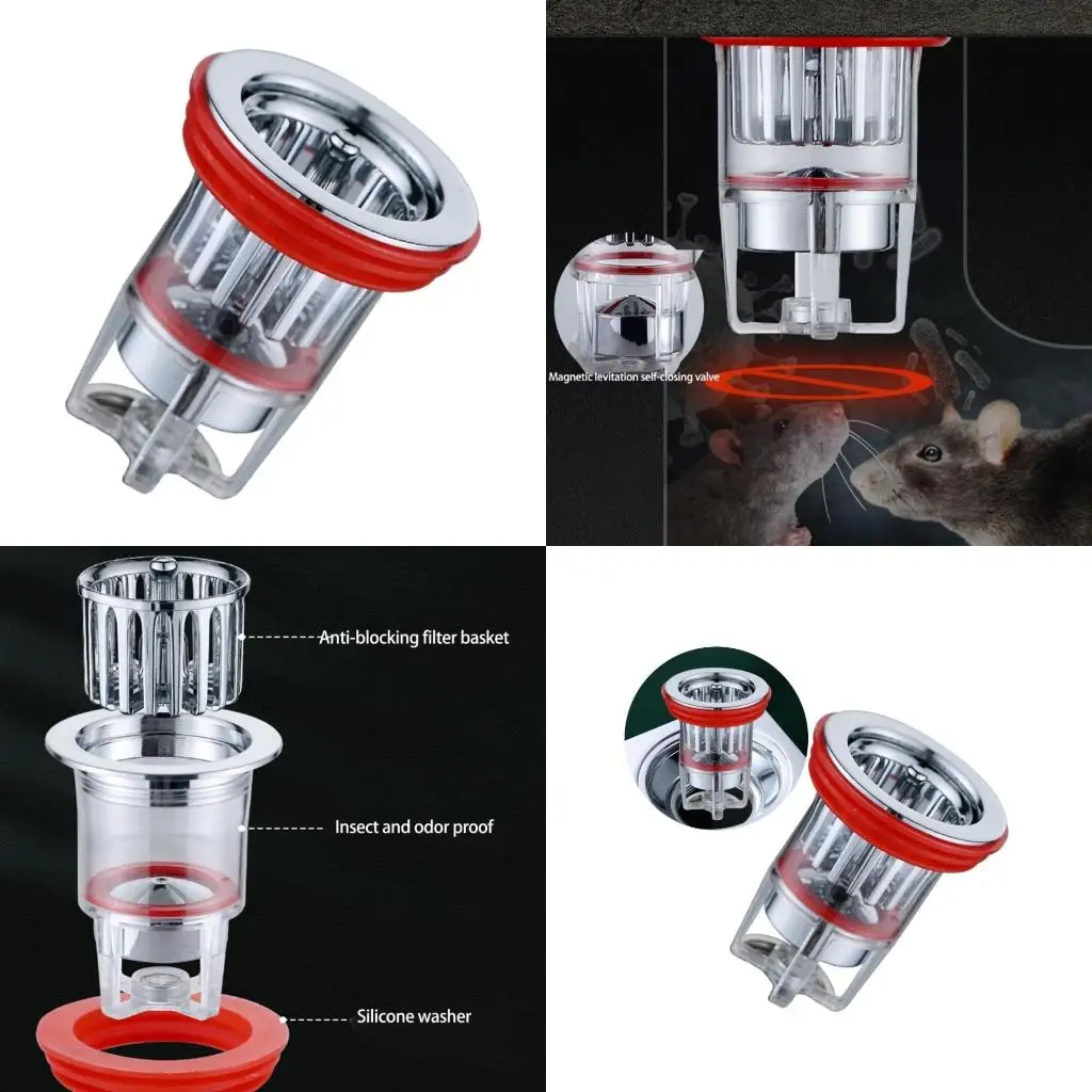 

4Pcs Floor Drain 1 way Valves Backflow Preventer Valves Bathroom Drain Accessories not Clog Drain Strainer for Home high quality