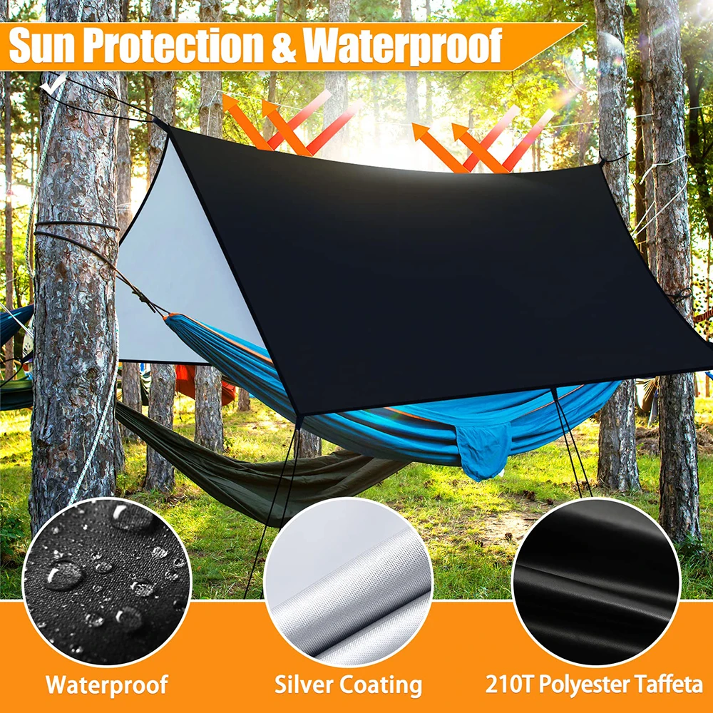 Ultralight Portable Hammock Awning Outdoor Camping Large Hang Tent Wear-resisting Folding UV Proof Waterproof Multi-functional