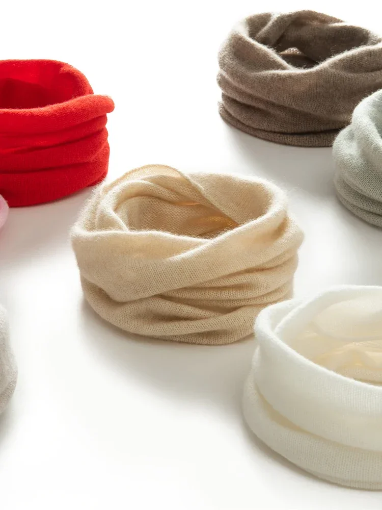 

Women 100% Cashmere Bottom Price Tube Scarf Lightweight Neck Ring Warmer Cowl Collar Loop Female Soft Knitting Accessories Girls