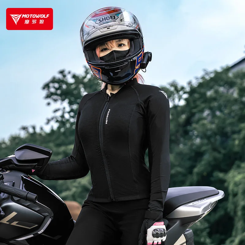 

Motorcycle Base Layers Armor Jacket Four Seasons Riding Equipment Motorbike Breathable Quick-drying Racing Suit Anti-fall Women