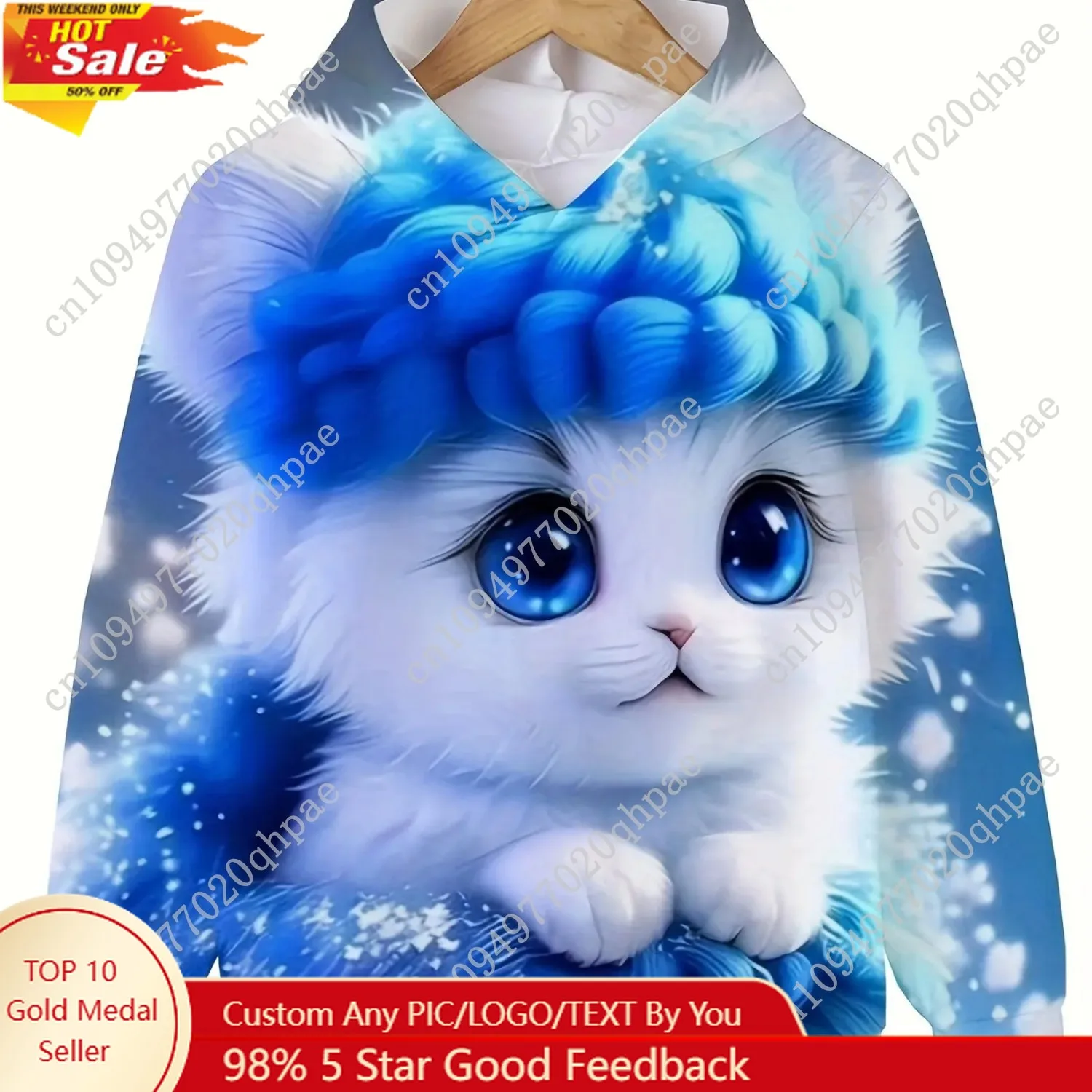 

Children's Clothing Hoodies Girls Clothes Long Sleeve Cute Cat Print Casual Kid Summer Autumn Clothes Kids Clothes Outdoor Tops