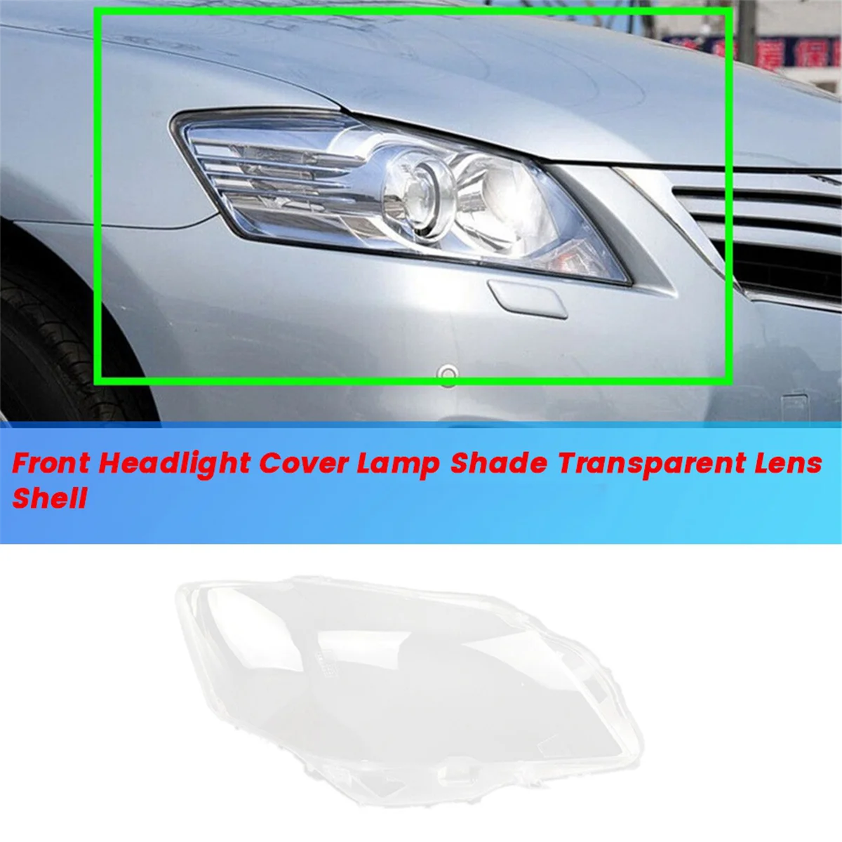 For Toyota Camry 2009 2010 2011 Front Headlight Cover Lamp Shade Transparent Lens Shell Headlamp Masks Dust Cover Right