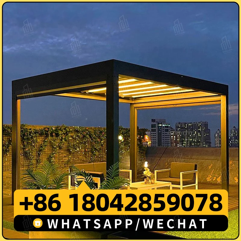 Howvin 3*3.6M Aluminium Frame Hardtop Waterproof Pergola Outdoor Aluminium Gazebo For Garden Patio