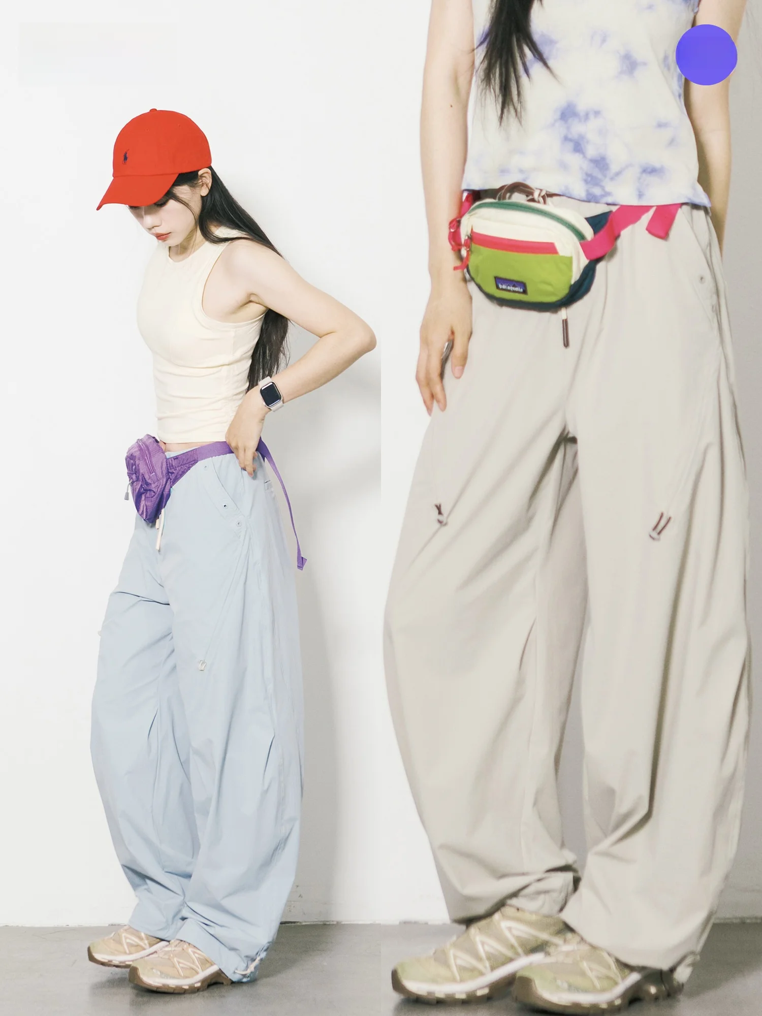 High Waist Wide Leg Pants Thin Outdoor Men Women Summer Quick Dry Breathable Pleated Slimming Casual Workwear Long Trousers