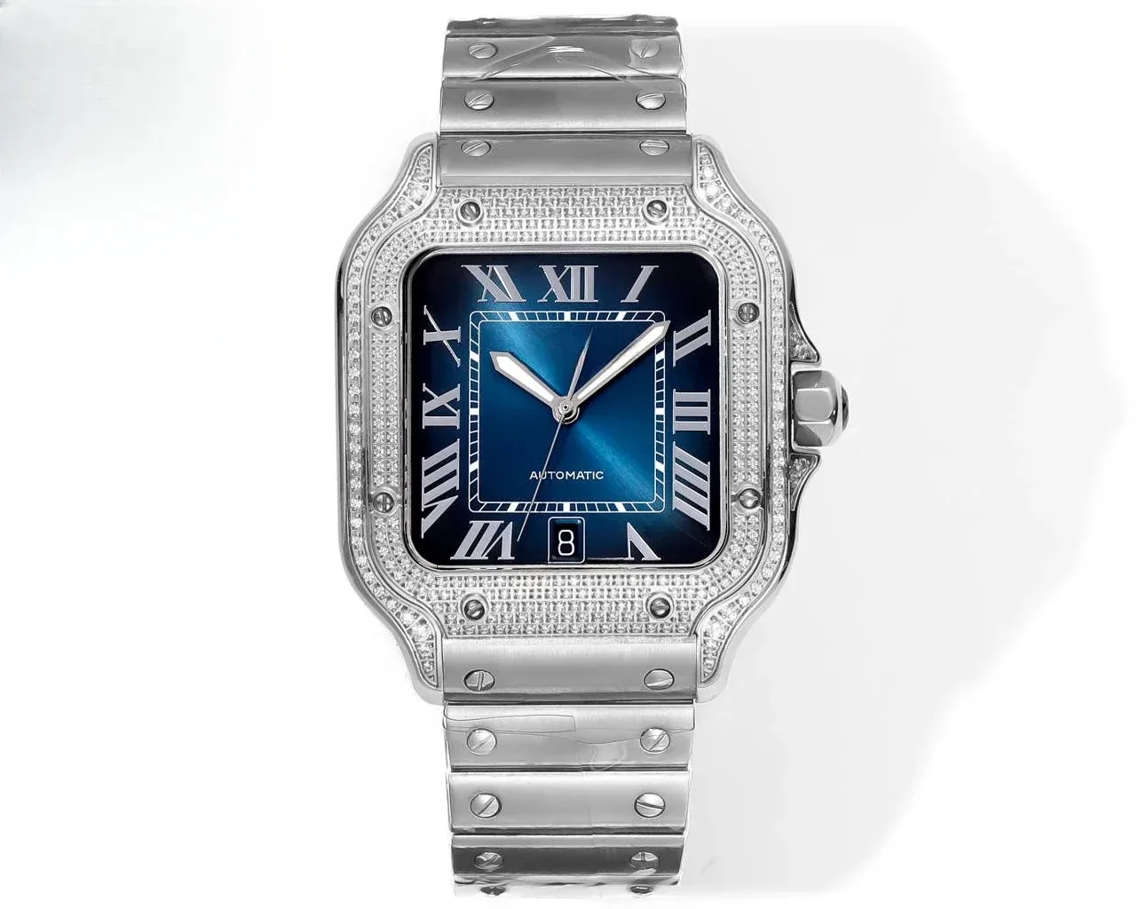 VIP2025 Diamond Edition Santos Series Automatic Machinery ساعة رجالية فاخرة ورائعة