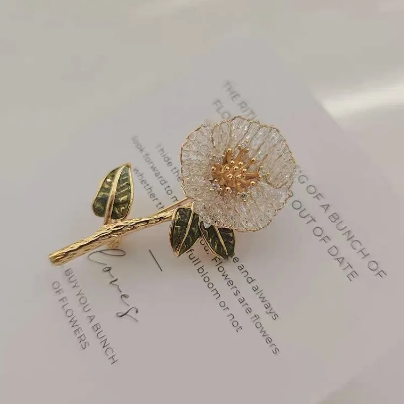 Temperament Romantic Camellia Brooch Versatile Jacket Sweater Corsage Accessories Pin Women