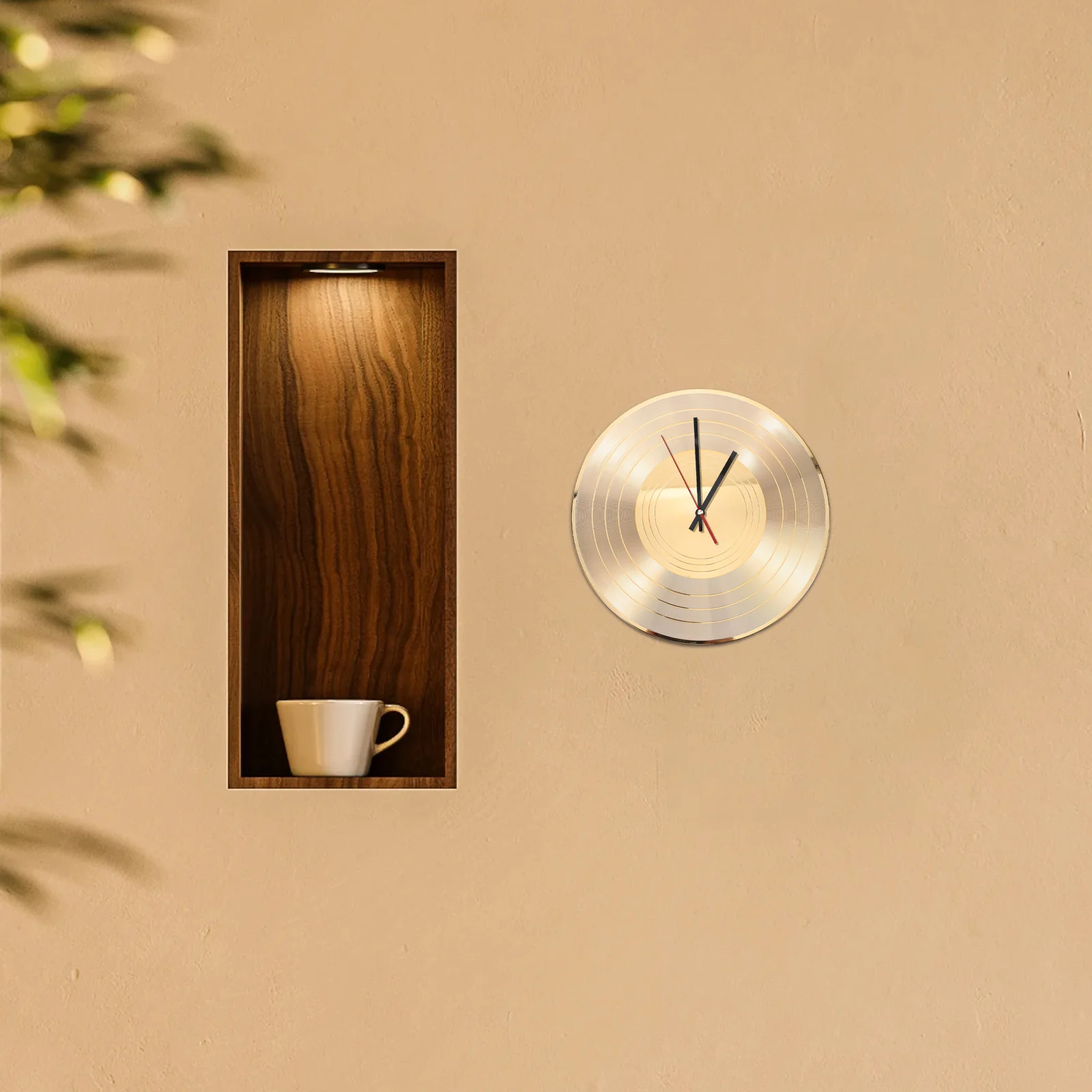 

Vinyl Record Wall Clock Retro Decorative Vintage Style for Living Room Coffee Shop DIY Hang Artistic Musical Decor