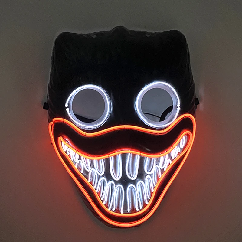 New Full Face Play Time Game Mask Horror  LED Neon Light Decor Mask Glowing For Halloween