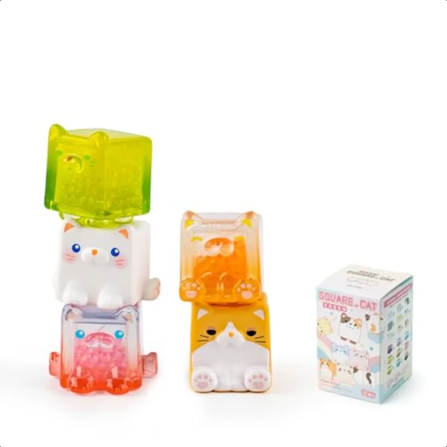 

BEEMAI Square Cat Series Blind Pack 5PCs in one Bag Random Design Cute Figures Collectible Toys Birthday Gifts