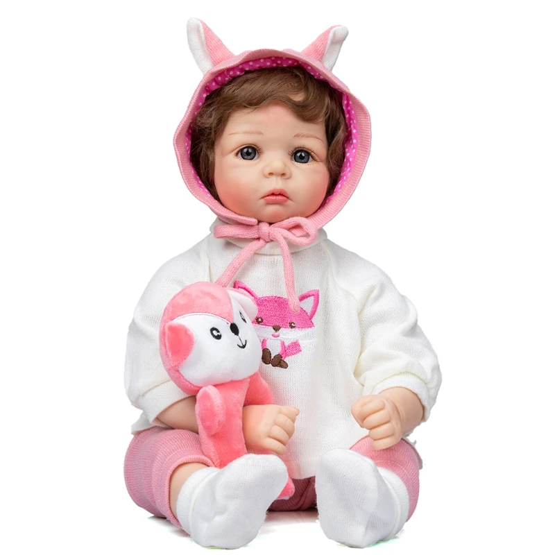 

55cm/21in Reborns for Doll Baby Girl for Doll Nurturing for Doll Realistic Handmade Soft Body with Opened Eyes Gir